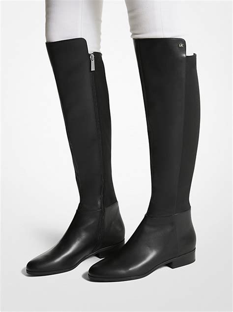 michael michael kors bromley leather knee boots|Michael Kors bromley flat boots.